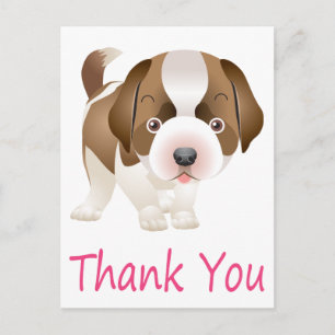 Dank u Saint Bernard Puppy Dog Post Kaart