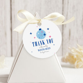 Dank u Santorini Musical disco baby shower Bedankjes Labels