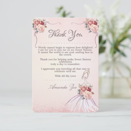  Dank u /Save de datum Verjaardag briefkaart (Staand voorkant)