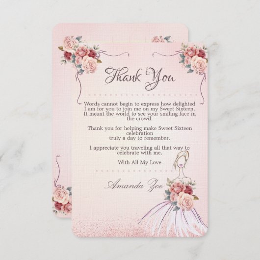 Dank u /Save de datum Verjaardag briefkaart (Voorkant / Achterkant)