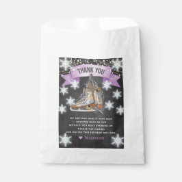 Dank u schaatsen meisje verjaardag bedankzakje