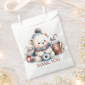 Dank u schattig beer winterblauw pet kerst bedankzakje (Geknipt)