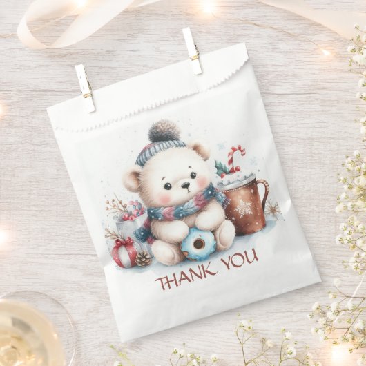 Dank u schattig beer winterblauw pet kerst bedankzakje (Geknipt)