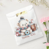 Dank u schattig beer winterblauw pet kerst bedankzakje (Gezegeld)