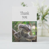 Dank u schattig klein Koala Beer & Joey Bedankkaart (Staand voorkant)