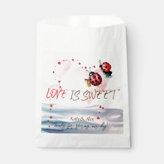 Dank u, Schattig Paar, Liefde is Lief Bruiloft Bedankzakje (Voorkant)