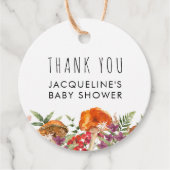 Dank u schattig paddenstoel Baby shower Bedankjes Labels (Voorkant)