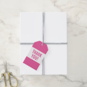 DANK U schattig polka dot patroon roze Gift Labels Cadeaulabel (Met Touw)