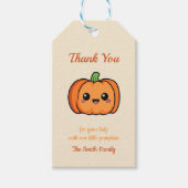 Dank u schattig pompoen cadeau Label Cadeaulabel (Voorkant)
