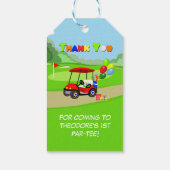 Dank u Schattige 1e verjaardag rode golfkar Boy's Cadeaulabel (Achterkant)