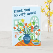 DANK U Schattige Bloemenboeket Custom Kleurrijk Kaart (Gele Bloem)