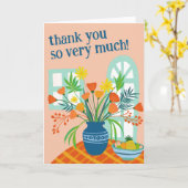 DANK U Schattige Bloemenboeket Custom Kleurrijk Kaart (Gele Bloem)