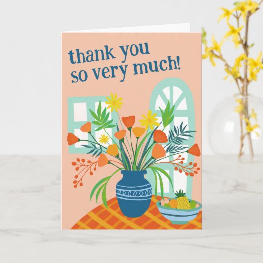 DANK U Schattige Bloemenboeket Custom Kleurrijk Kaart (Gele Bloem)