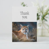 Dank u schattige Cougar Mountain Lion Wild Cat Bedankkaart (Staand voorkant)