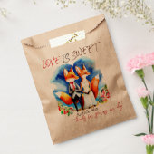 Dank u, Schattige Fox Paar, Liefde is Lief Bruilof Bedankzakje (Gezegeld)