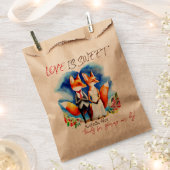 Dank u, Schattige Fox Paar, Liefde is Lief Bruilof Bedankzakje (Geknipt)