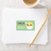 Dank u Schattige Hatching Chick Baby shower Labels (Insitu)