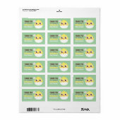 Dank u Schattige Hatching Chick Baby shower Labels (Full Sheet)