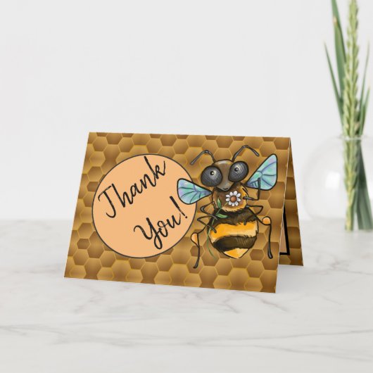 Dank u Schattige Honeybee Bedankkaart (Voorkant)