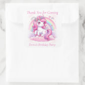 Dank u Schattige  Roze Eenhoorn Vierkante Sticker (Tas)