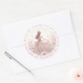 Dank u Schattige  roze prinses Ronde Sticker (Envelop)