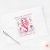 Dank u Schattige  roze zeemeerminnen Vierkante Sticker (Envelop)