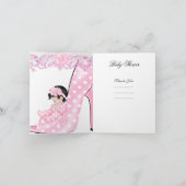 Dank u Schattigee Baby in Hoge Hak Schoenendouche  Bedankkaart (Binnen)