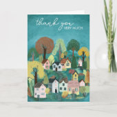 DANK U Schattigee Country Village Illustratie Kaart (Voorkant)