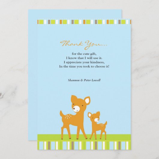 Dank u Schattigee DierenVlakke Kaart (Voorkant / Achterkant)