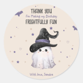 Dank u Schattigee Ghost Halloween Girl Verjaardags Ronde Sticker