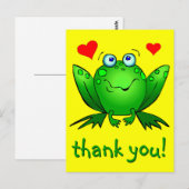 Dank u Schattigee groene kikkerharten geel Briefkaart (Voorkant / Achterkant)
