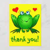 Dank u Schattigee groene kikkerharten geel Briefkaart (Voorkant)