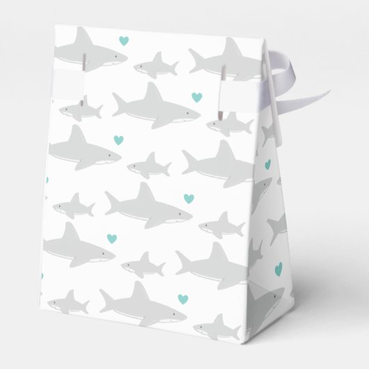 Dank u Schattigee haaien groene Baby shower gunst  Bedankdoosjes (Achterkant)