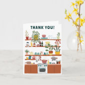 DANK U Schattigee Keuken Illustratie Custom Kaart (Gele Bloem)