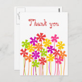 Dank u Schattigee roze geel sinaasappel eenvoudige Briefkaart (Voorkant / Achterkant)