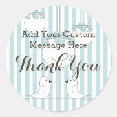 Dank u Schattigee Vogels Baby shower / Verjaardag  Ronde Sticker (Voorkant)