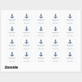 Dank U Scheepsanker Monogram Trouwgunst Vierkante Sticker (Vel)