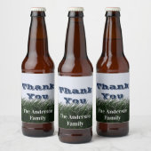 Dank u Schilderde Groene Grass en de Waardering va Bier Etiket (Flessen)