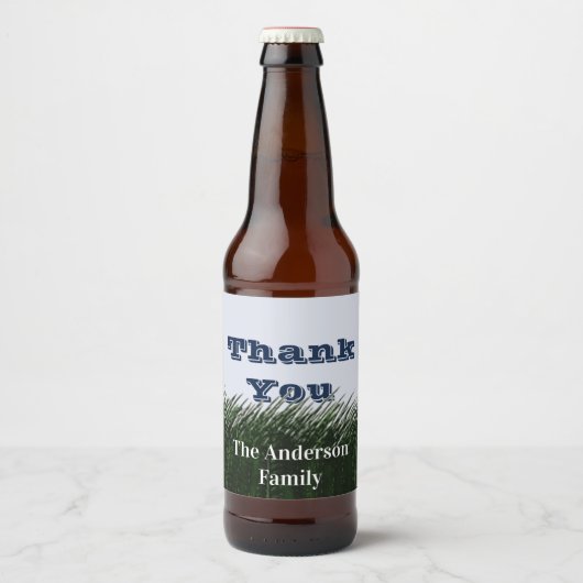 Dank u Schilderde Groene Grass en de Waardering va Bier Etiket (Voorkant)