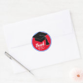 Dank u Schoolkleuren: rood wit en blauw Ronde Sticker (Envelop)