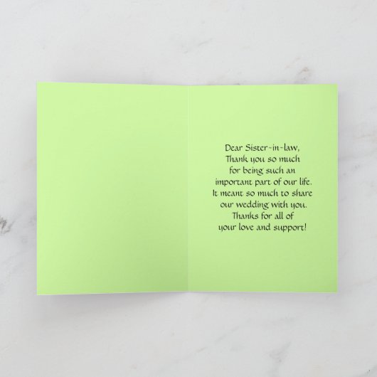 Dank u, Schoonzuster, Lelietje-van-dalen Bedankkaart (Binnen)