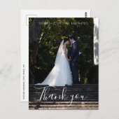 Dank U script aangepaste foto bruiloft dank u Briefkaart (Voorkant / Achterkant)