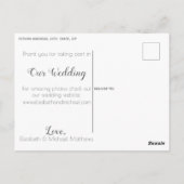 Dank U script aangepaste foto bruiloft dank u Briefkaart (Achterkant)