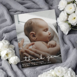 Dank U Script Baby Geboorte Aankondiging Briefkaar Briefkaart