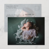 Dank U Script Baby Geboorte Aankondiging Briefkaar Briefkaart (Voorkant / Achterkant)