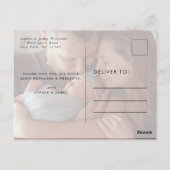 Dank U Script Baby Geboorte Aankondiging Briefkaart (Achterkant)