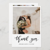 Dank u script bruiloft paar foto elegant bedankkaart (Voorkant / Achterkant)