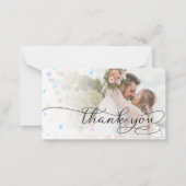 Dank u script bruiloft vervaagde foto notitiekaart notitiekaartje (Voorkant)