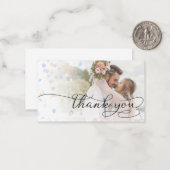 Dank u script bruiloft vervaagde foto notitiekaart notitiekaartje (Voorkant / Achterkant in situ)