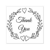 Dank u Script Doodle Botanical Wedding Wreath Zelfinktende Stempel (Design)